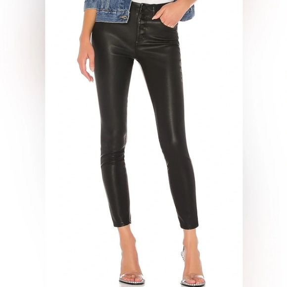 BLANK NYC Faux Leather High Rise Regular Length Skinny Leg Black Pant 30 - Picture 1 of 16
